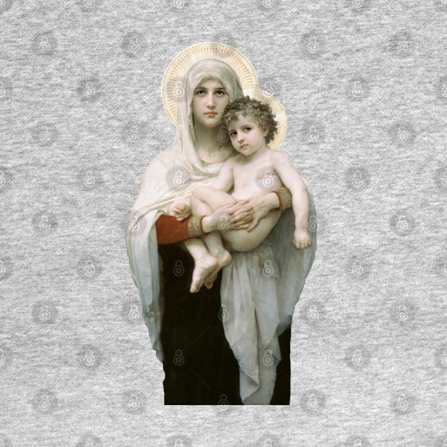 The Madonna of the Roses (Bouguereau) Transparent Background Desing by Brasilia Catholic
